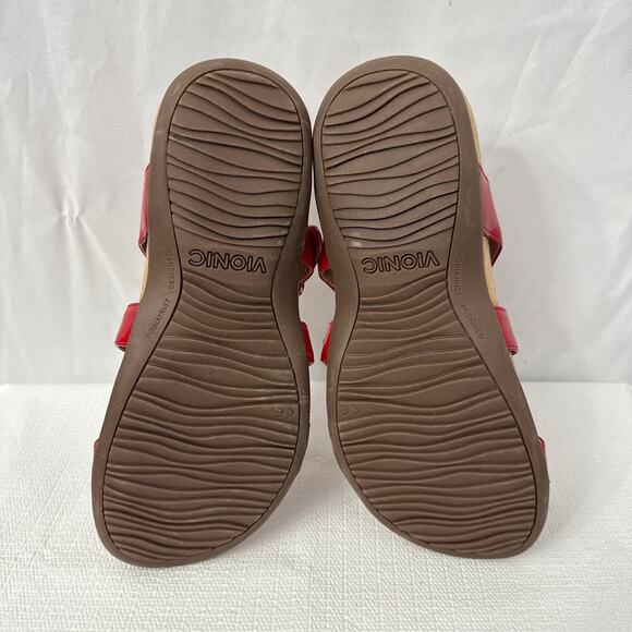 Vionic Misa Sandals Women's Size 9 Red Patent Leather Slides - Picture 8 of 8
